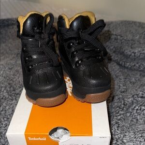 Timberland Kids Black and Tan Shoes